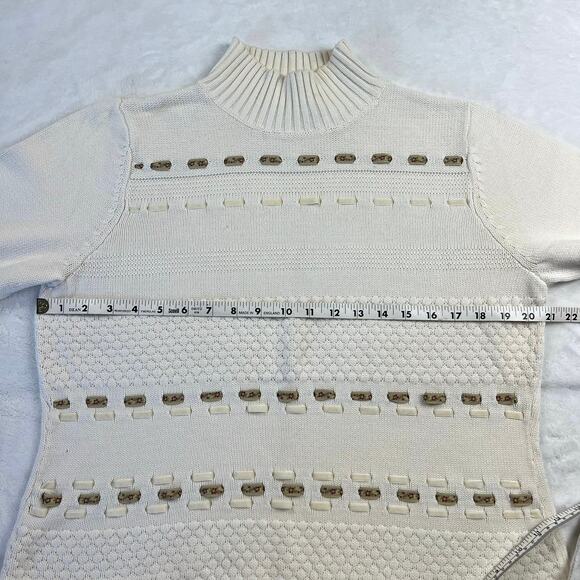 Crazy Horse by Liz Claiborne Sweater Ribbon Detail women’s size XL Off White - Picture 4 of 6